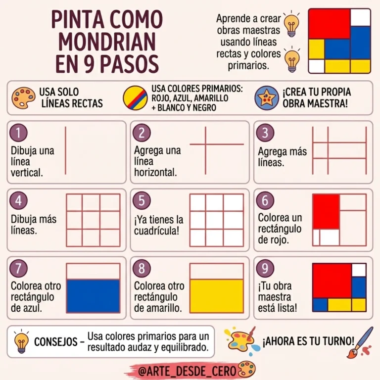 Cómo pintar un cuadro estilo Mondrian paso a paso